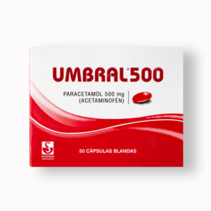 UMBRAL – Paracetamol 500mg (Acetaminofén) – 50 capsulas blandas